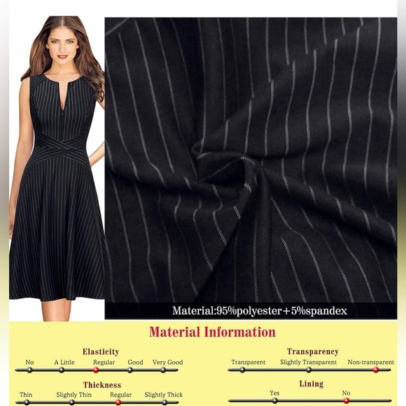 VFSHOW Womens Elegant Front Zipper Slim Work Business  Skater A-Line Dress M - Picture 6 of 10